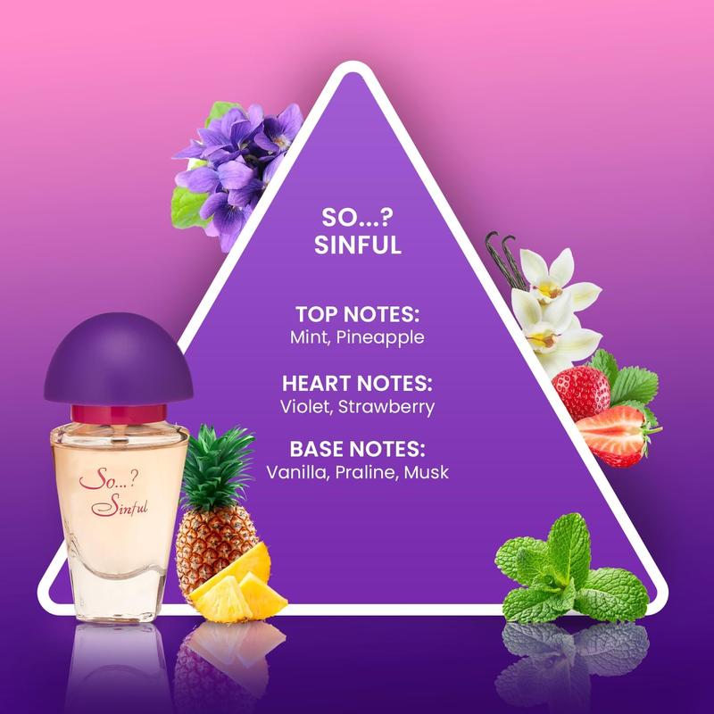 So…? Trio Three For Me Womens Eau de Toilette Perfume Gift Set, Travel Size Perfume for Women (3x15ml) 3