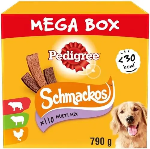 Pedigree Schmackos Mega Pack - Dog Treat Multipack with Beef, Lamb and Poultry Flavours, 790 g