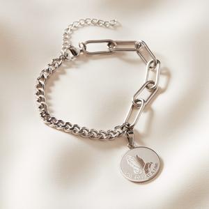 Serenity Prayer Dual Chain Bracelet Silver