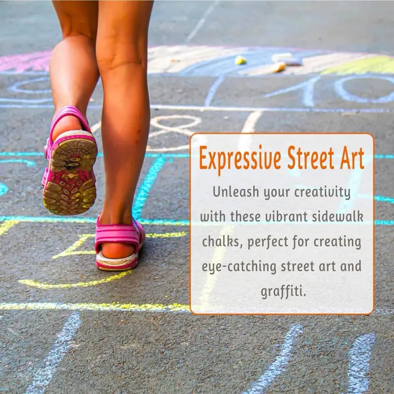 15 PCS Washable Jumbo Sidewalk Chalk Set - Non-Toxic Chalk for Schools, Outdoor Art, Chalkboard & Playground - Jumbo Chalk for Kids' Creative Play, Painting, Writing & Drawing - FL24201 4
