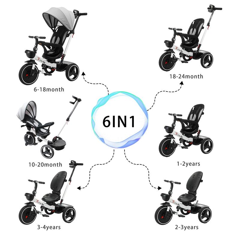Product Introduction of Ubravoo Baby Stroller Tricycle Ride Bike , 360 Degree Rotation Sitting & Lying,Celerity Disassembly & Assembly,1-5 Years 22
