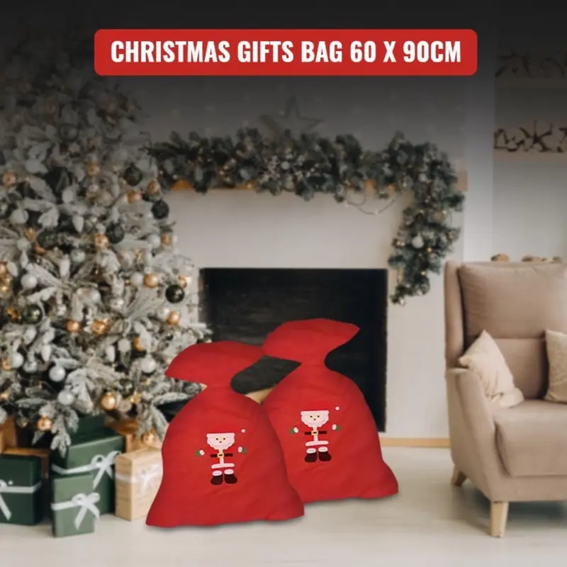 AtoZ MarketPlace Deluxe Felt Christmas/Xmas Santa Sack with Santa on the sack. Ideal Pre (60X90CM) Gifts Ornaments Decor Decoration 4