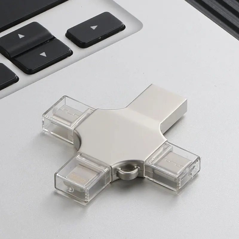 4-in-1 OTG multi-functional mobile phone USB flash drive, 2TB large memory, Mini high-speed USB 3.0 external storage USB flash drive, suitable for iPad, Android mobile phones, PC and more devices, high-speed USB 3.0 flash drive, boyfriend gift 3