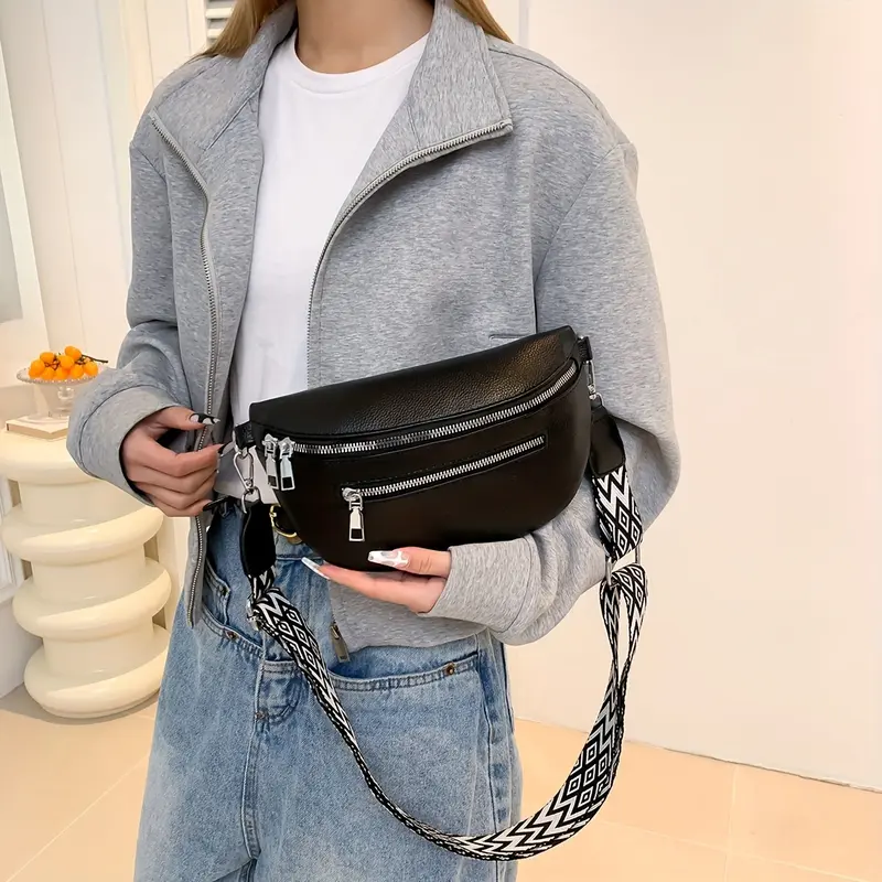 Bohemian Wide Shoulder Strap Crossbody Chest Bag 3