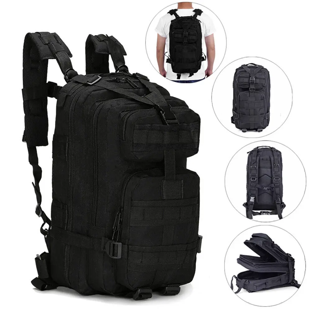 Military Tactical Army Backpack Rucksack Camping Hiking Trekking Outdoor Bag 30L