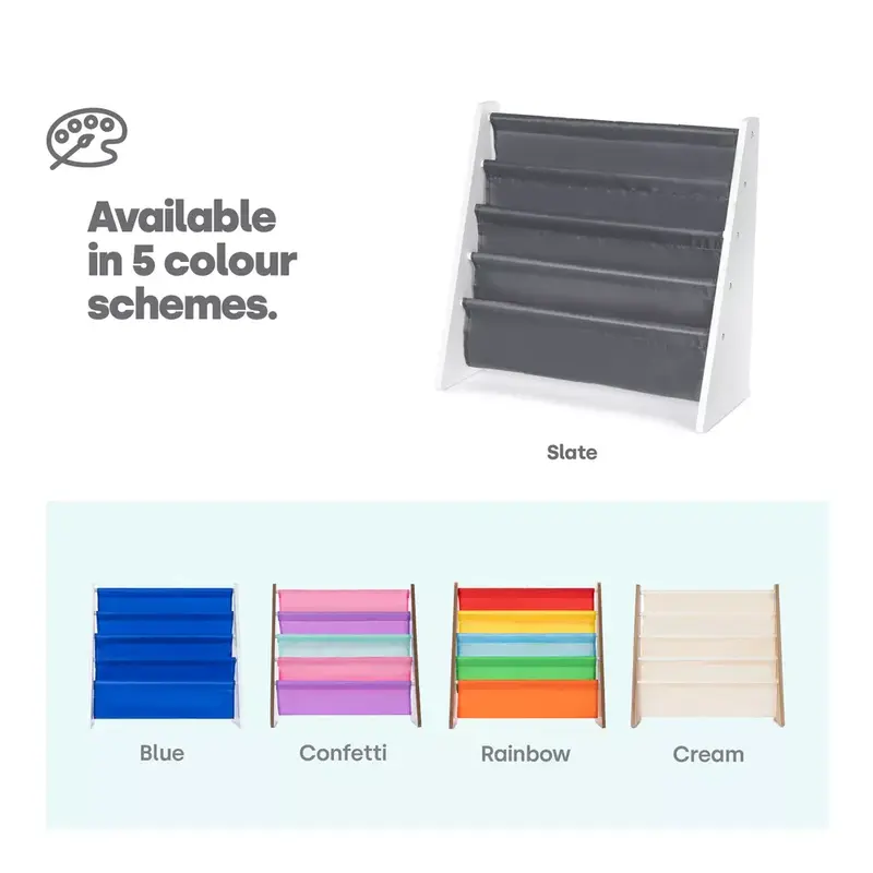 AVENZERS Children Kids Book Shelf Sling Storage Rack Organizer Bookcase Bookshelf Wooden Easy-to-Reach Storage for Books, Kids Book Rack Storage Bookshelf with Deep Sleeves 3