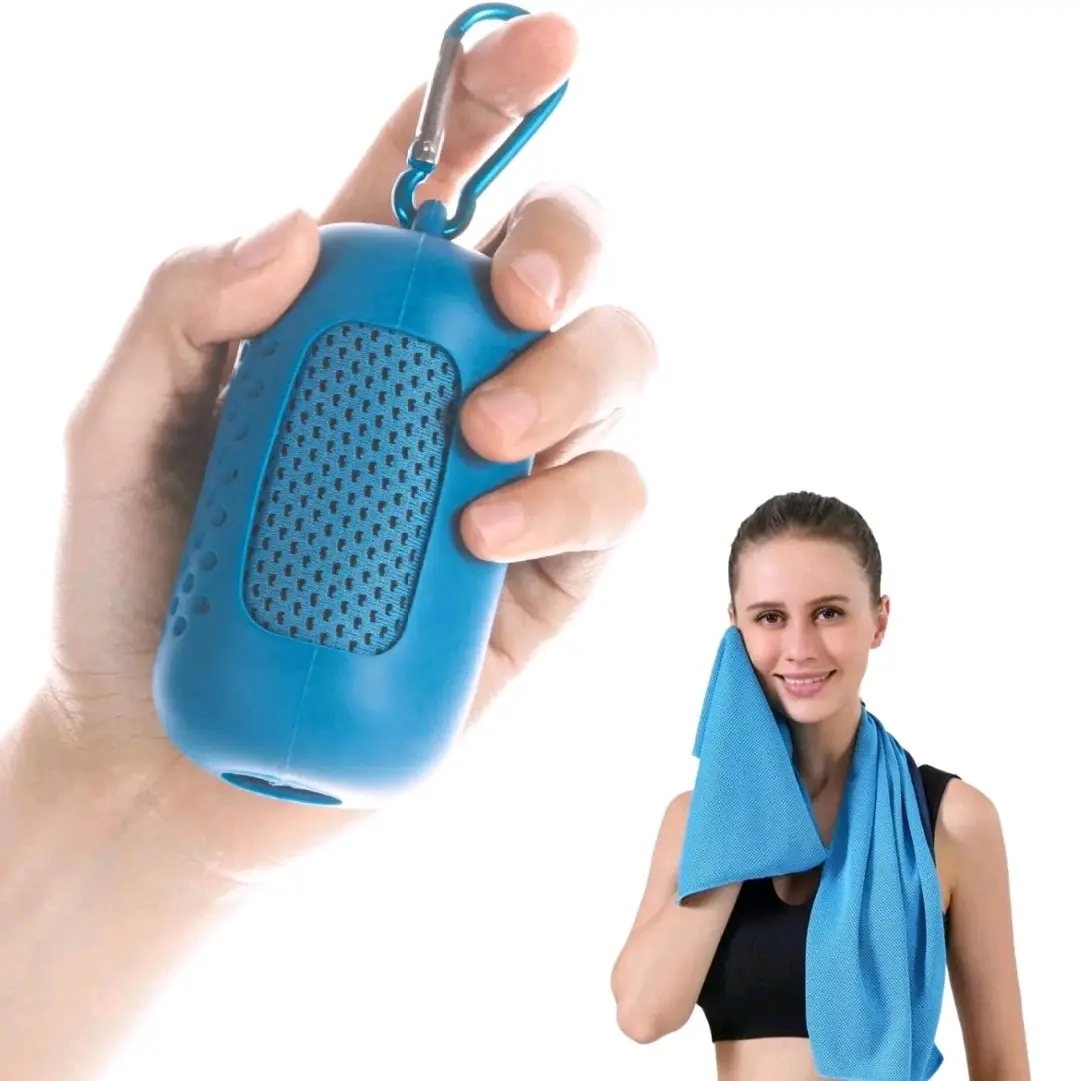 Quick Dry Absorbent Colorful Sports Gym mini Microfiber Towel with Silicone Packing Bag