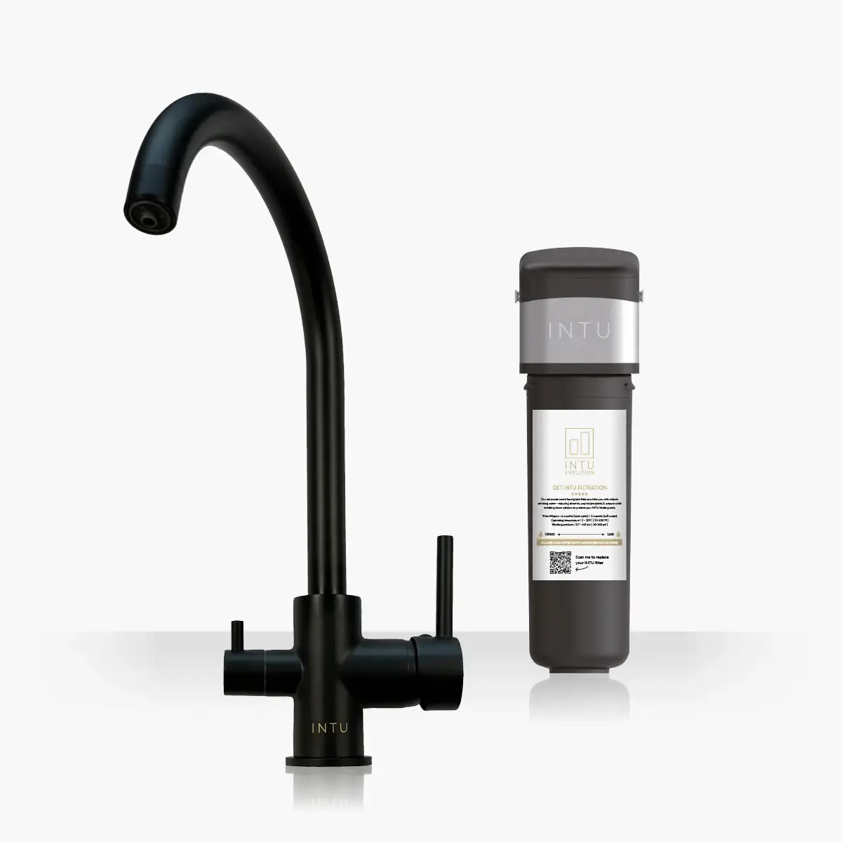 Flair Matt Black 3-1 Swan Cold Filtered Water Tap
