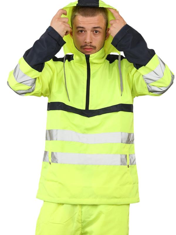 Vic-Mart Hi-Vis Rain Suit Mens Workwear Tracksuit for Outdoor Work Waterproof Reflective and Full Body Protection 4