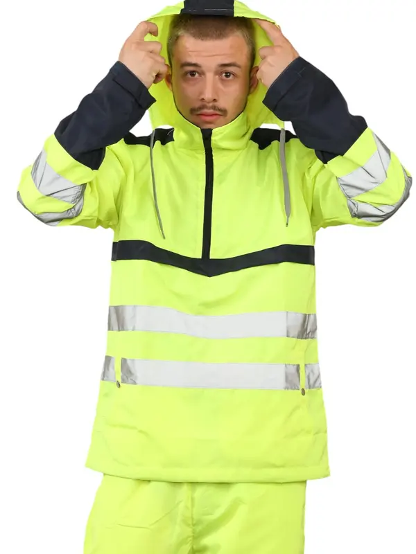 Vic-Mart Hi-Vis Rain Suit Mens Workwear Tracksuit for Outdoor Work Waterproof Reflective and Full Body Protection 4