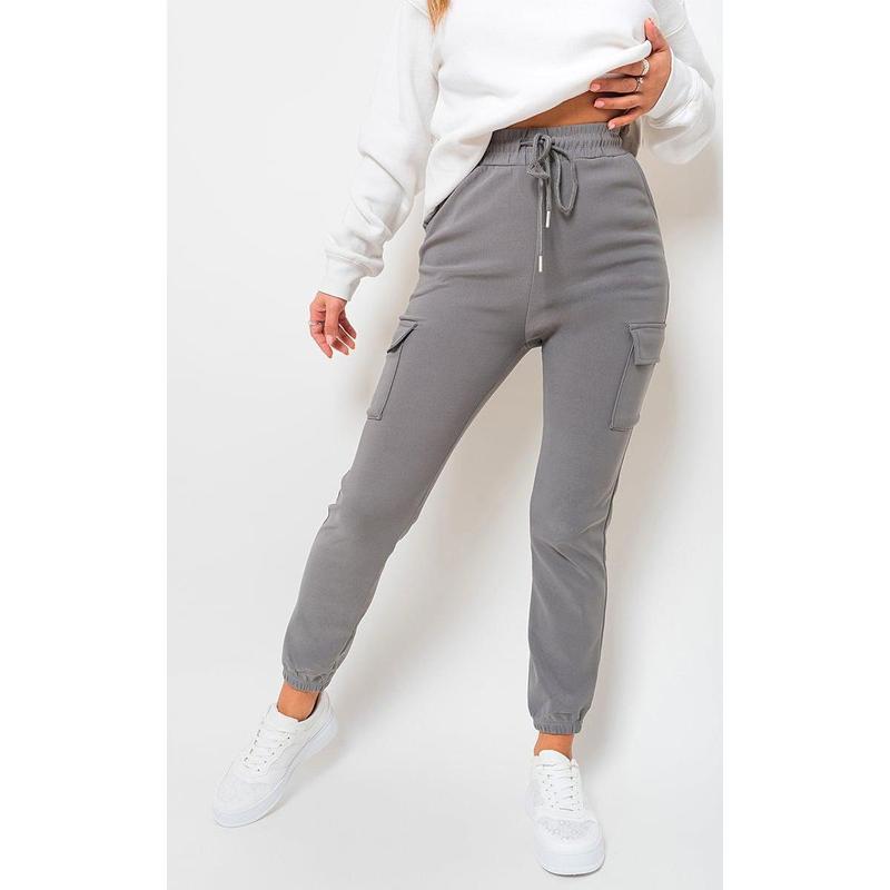 iKrush Size Frankie Cargo Pocket Trouser With Drawstring i34823 Cargo Relaxed High Waist   Regular Length    Workwear Loungewear Plain Work Going Out 6