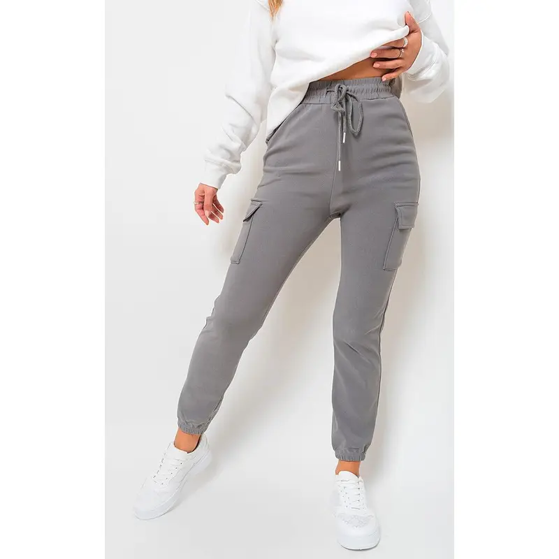 iKrush Size Frankie Cargo Pocket Trouser With Drawstring i34823 Cargo Relaxed High Waist   Regular Length    Workwear Loungewear Plain Work Going Out 6