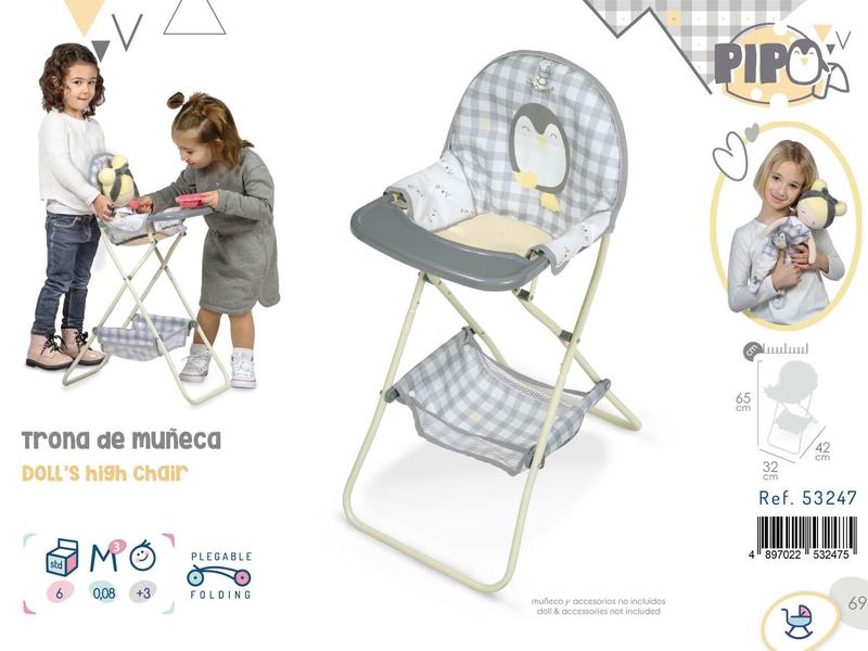High Chair Pipo Collection 36+ Spanish Design Grey &white colour 3