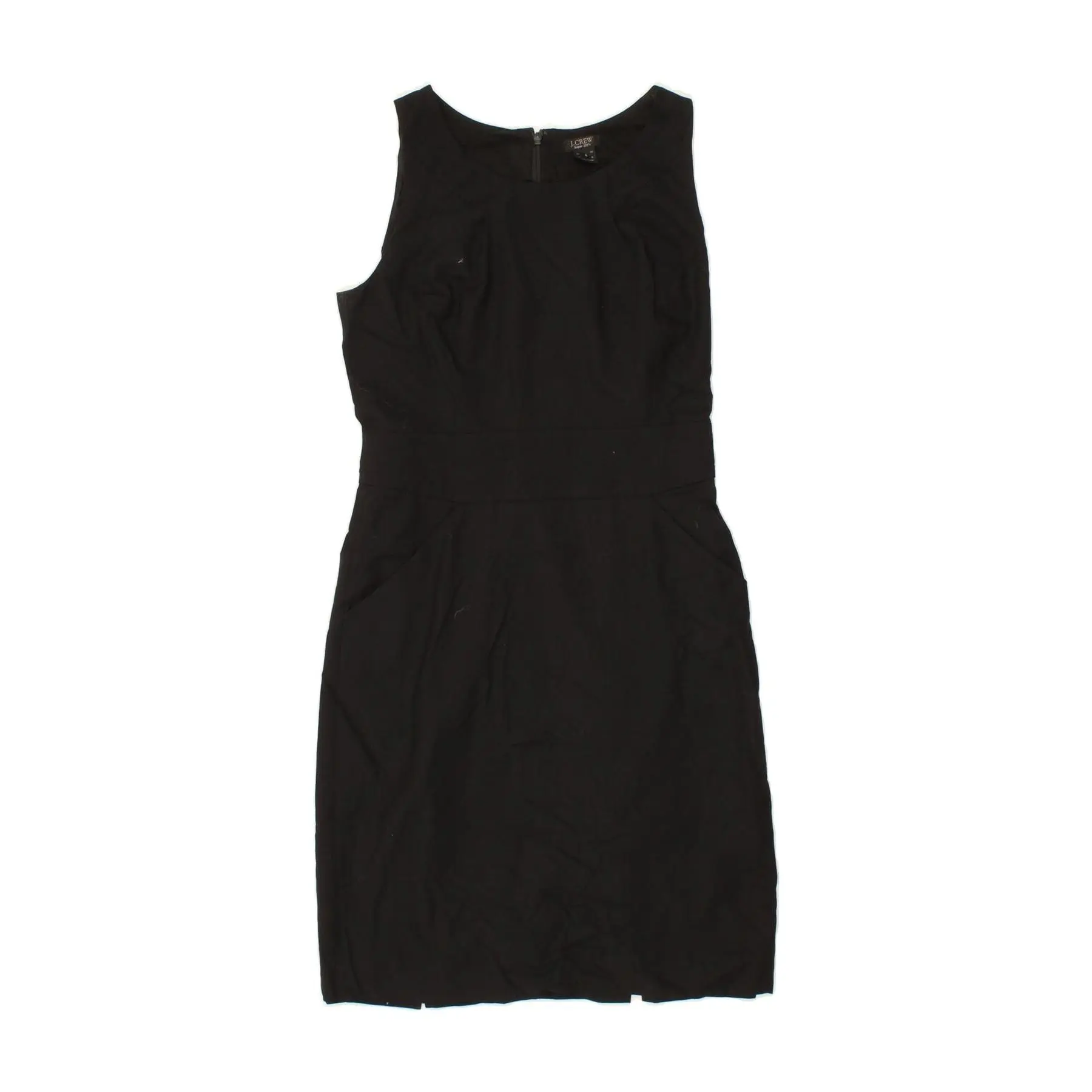 Pre-Owned Vintage J. CREW Womens Sleeveless Sheath Dress US 4 Small Black Polyester
