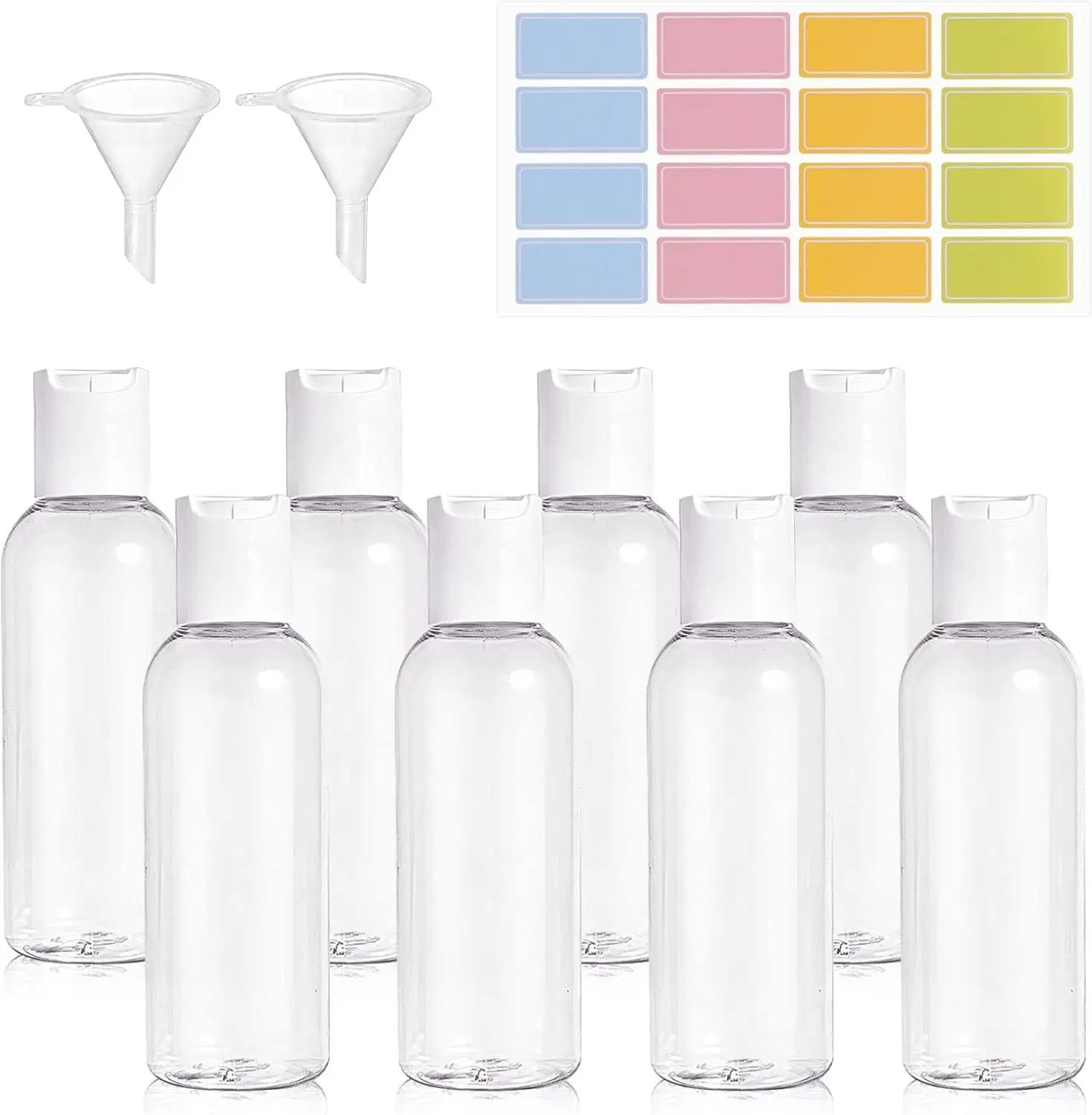 100ml Travel Bottles,Travel Bottles for Toiletries Empty Refillable,8pcs Clear Container Travel