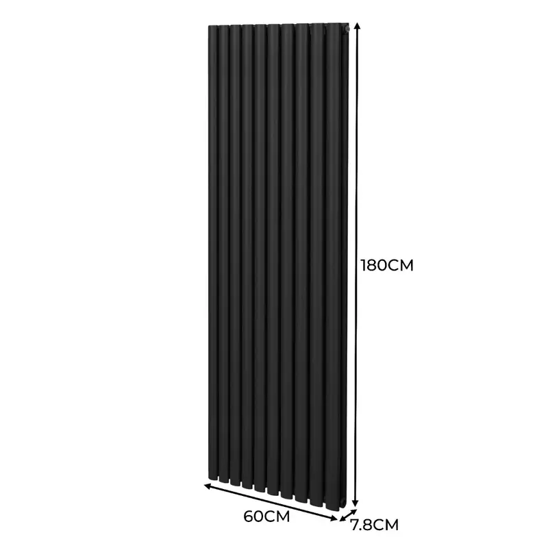 Oval Column Radiator – 1800mm x 600mm – Black 3