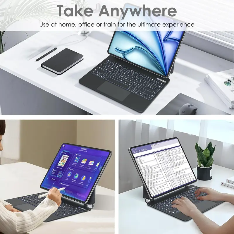 Magic Keyboard for Apple iPad Air 11" (M2) 2024, Air 5th/4th Gen, Magnetic Floating Stand, Precision Multi-Touch Trackpad, Backlight, for iPad Pro 11" (4th - 1st) Tablet Portable  Accessories Automatic 8