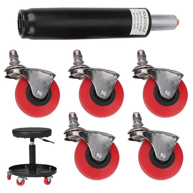 Workshop Creeper Stool Seat Pneumatic Mechanic Round Car Bike Garage Black Chair Workshop Stool Mechanic Stool  Workshop Stool Pneumatic Chair Trolley Seat Adjustable Car Repair Stool with Tool Tray for Garage Shop Car Repair 6