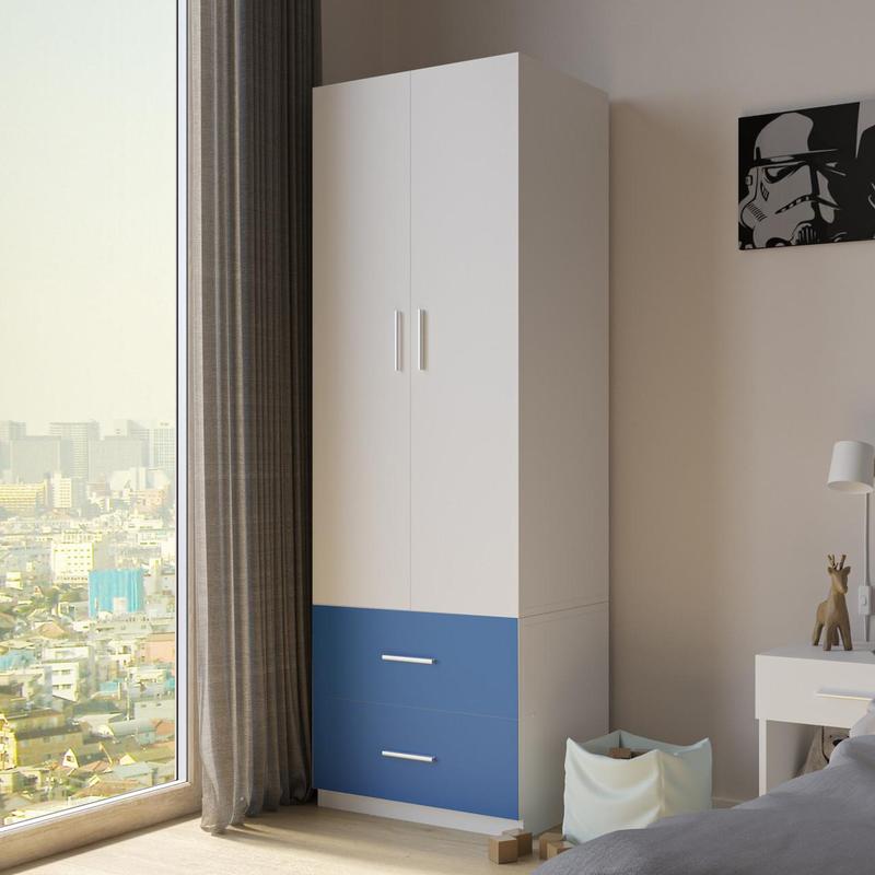 White Door Kids Remix 2-Door 2-Drawer Wardrobe 2