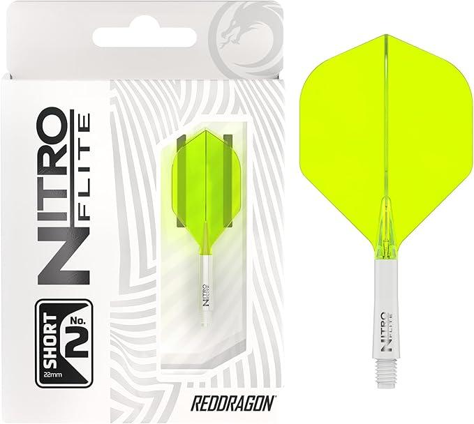 Nitro Flite Integrated Flight & Shaft System–No.2 Shape and Design-Available in Short, Intermediate & Medium - White, Black, Blue, Yellow & Clear - Professional Darts Accessories 5