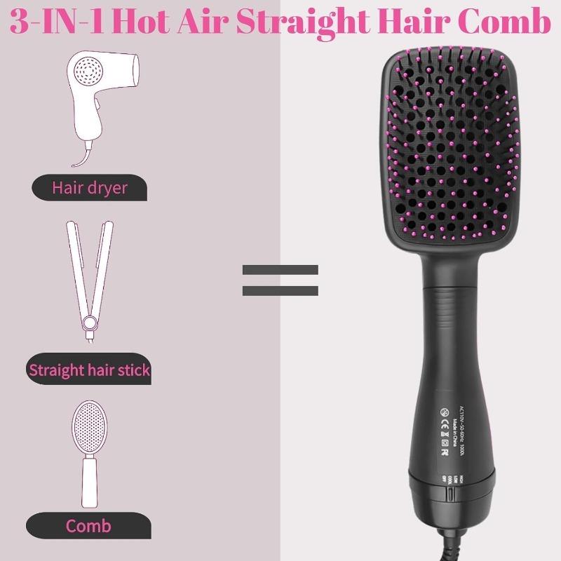 Product Introduction of Comfortable comb design multifunctional hair dryer, quick drying hair styling tool, hair comb hot air brush, fashion gift, summer gift, back to school gift, New Year gift, Christmas gift 3