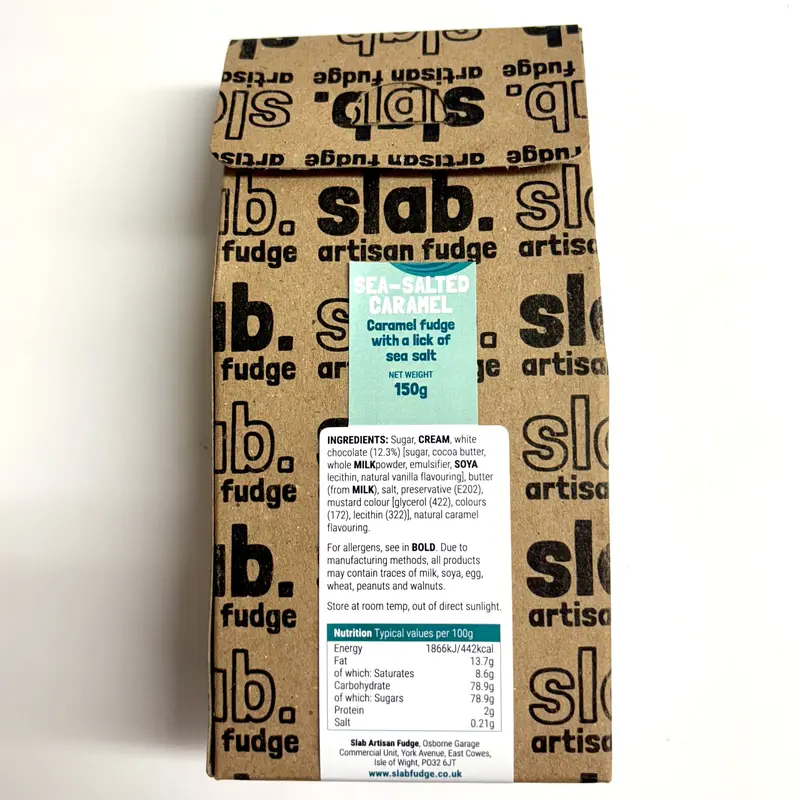 Sea Salted Caramel Fudge Gift Carton 150g - Slab Artisan Fudge 1