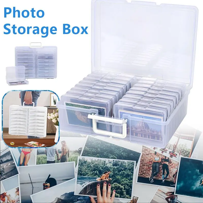 6"x4" Photo & Crafts Organizer Storage box, 16 Cases & Labels UK 1