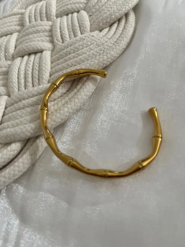 Bamboo   Open Cuff Bangle 0