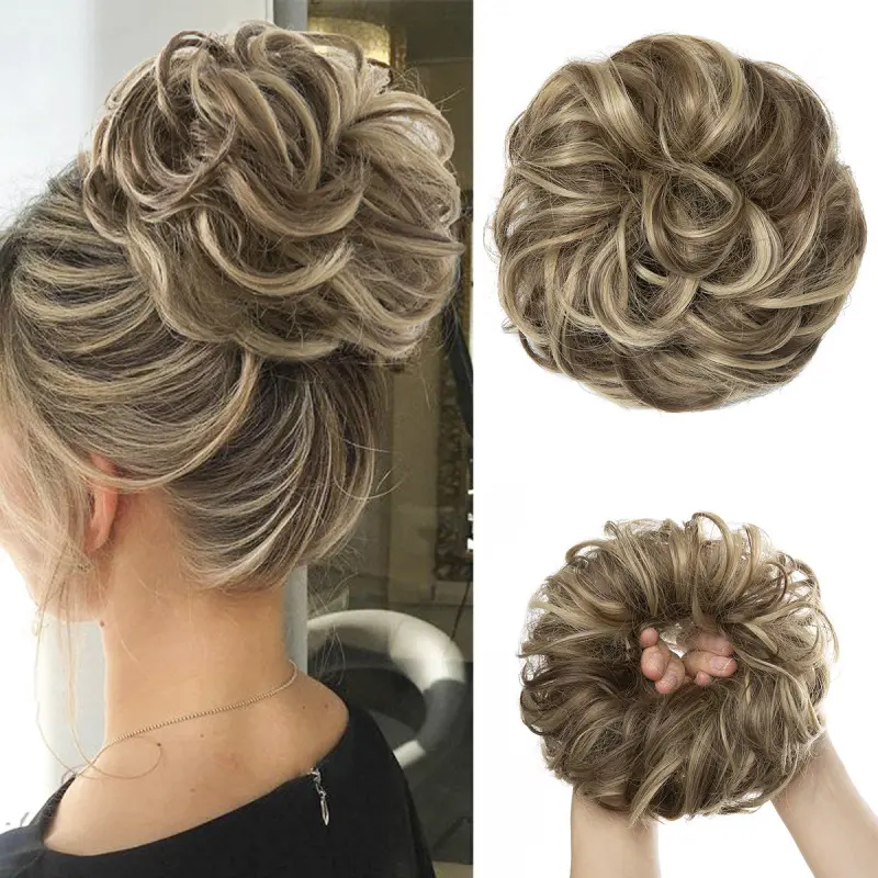 6 Inch Fashionable Solid Color Wavy Hair Bun, Natural Fluffy Hair Bun, Synthetic Hairpiece for Daily Hairstyles Ideas Used, Messy Elastic Scrunchies Style Hair Bun, Gifts for Girlfriend