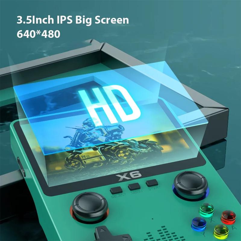 X6 3.5Inch IPS Screen Handheld Game Player Dual Joystick 11 Simulators GBA Video Game Console for Kids Gifts 6