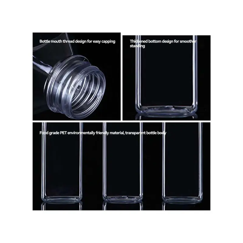 1pc/4pcs/10pcs Transparent Juice Bottles, Suitable For Home Or Outdoor Camping Tin Canister 7