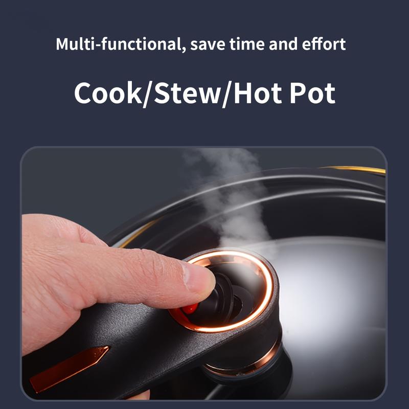 [Kitchen essentials] 1pc Fat and Chubby Soup Pot for Home Use, 7L Large Capacity, 26cm, Non-stick Pot, Suitable for Induction Cooker and Gas Cookware Black 8