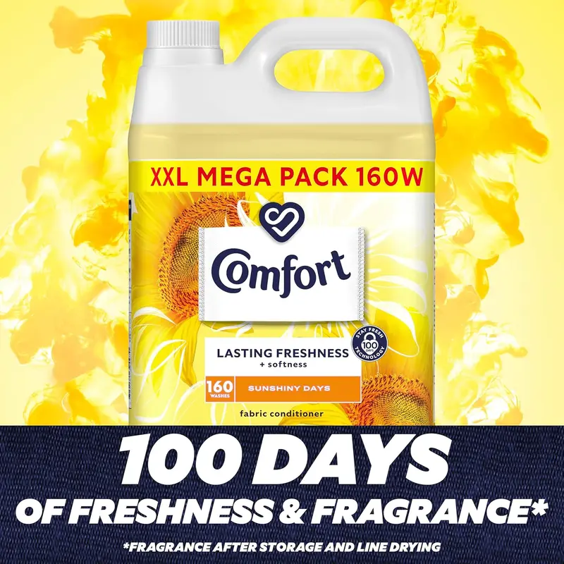 Sunshiny Days Fabric Conditioner with Stay Fresh technology for 100 days of freshness + fragrance* 160 wash 4800ml, Pack Of 1 5