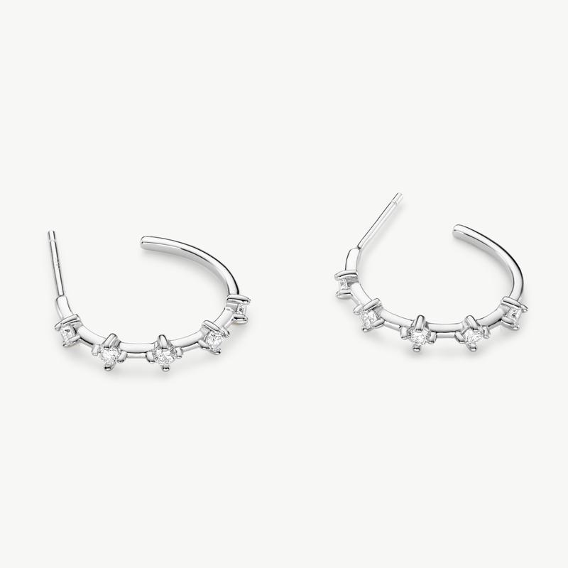 'Astra' Lab Diamond 0.4ct Hoops in Sterling Silver or 18ct Gold Vermeil 5