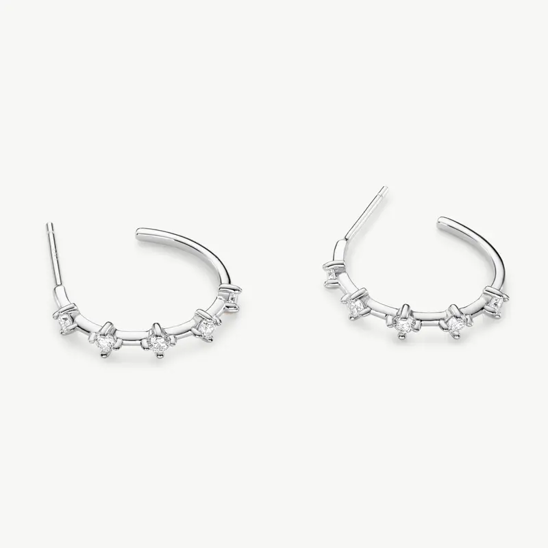 'Astra' Lab Diamond 0.4ct Hoops in Sterling Silver or 18ct Gold Vermeil 5