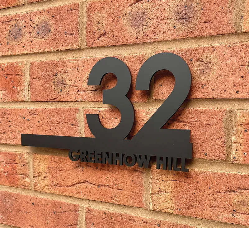 Perfect House Signs | Elysium House Number Sign Laser Cut Door Name Plaque | House Number Plaques | 290mm x 150mm | Door Signs | Premium Modern Style Door Name Plaque | House Number Signs | House Number Plate Including All Fittings 6