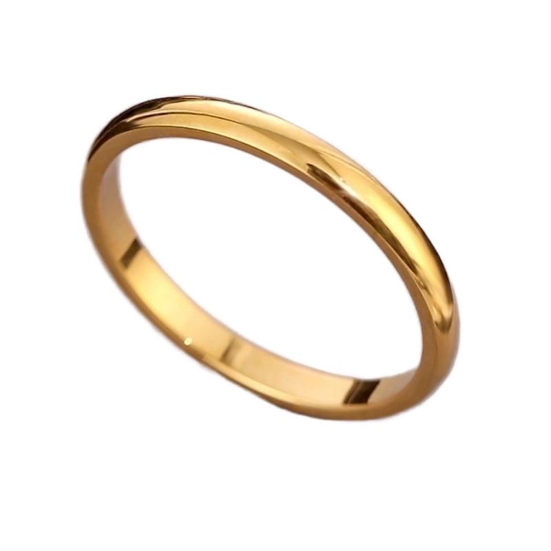 Slim Band Ring in Titanium Steel with 18k Gold Plating 0