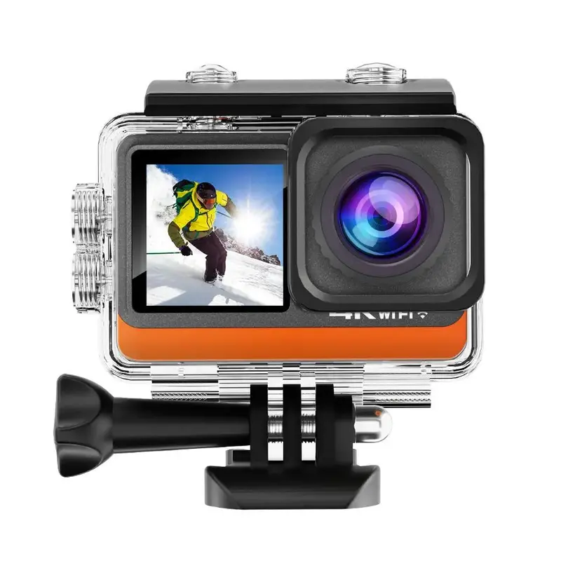Action camera 4K 60FPS 24MP High Quality Video and Audio WIFI 30M Waterproof Card Lens Touchscreen Remote Control Bicycle Electronic 2