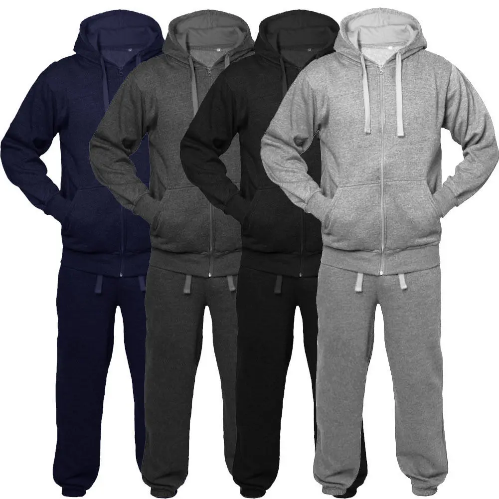 Boys Tracksuit New Kids Plain Hooded Jogging Bottoms And Hoodie