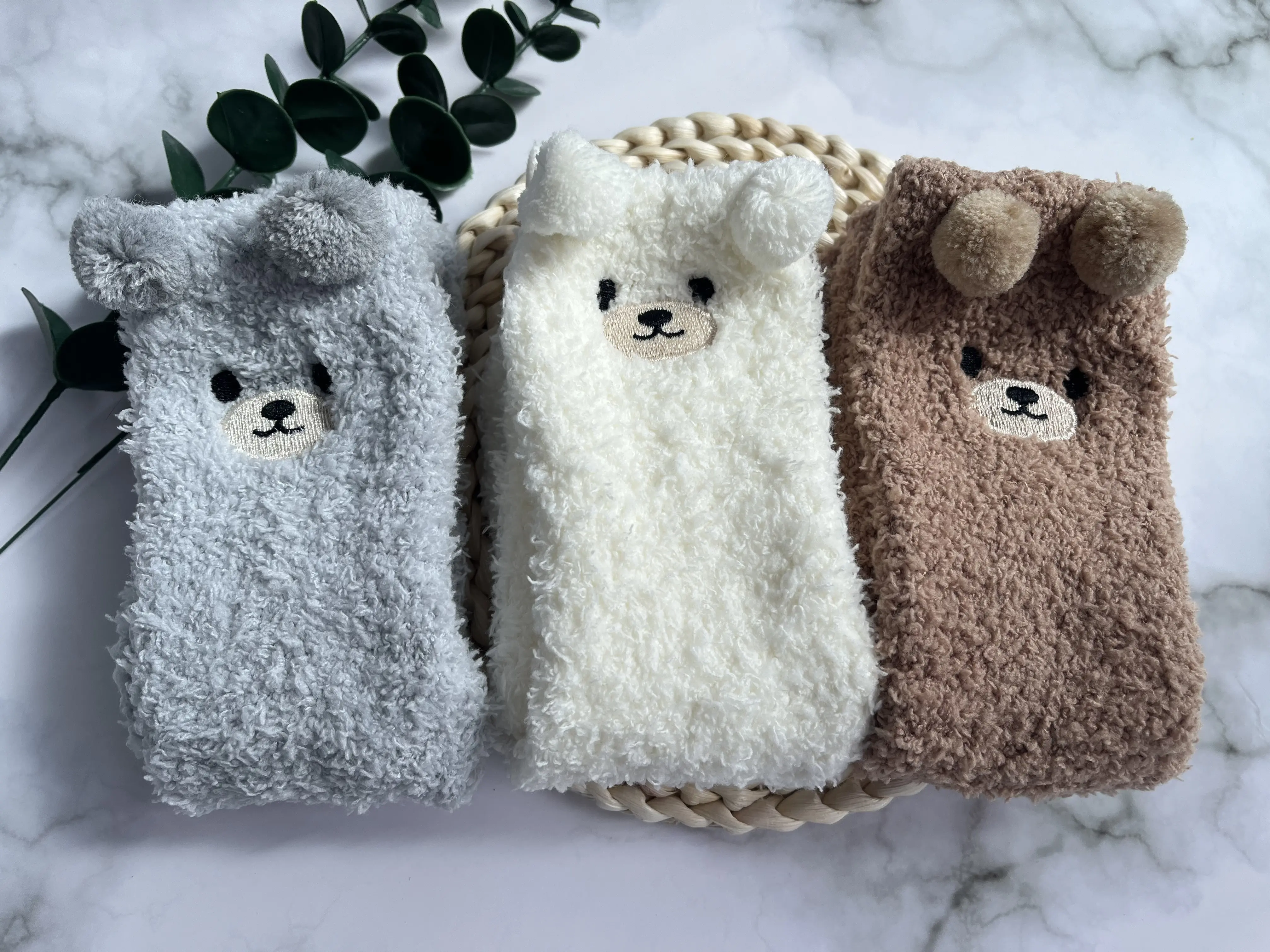 Women Cute Cartoon Animal Fuzzy Socks Winter Warm Fleece Kawaii Panda Bear Cat Mouse Casual Fashion Home Floor Sleep Fluffy Soc Womenswear Comfortable