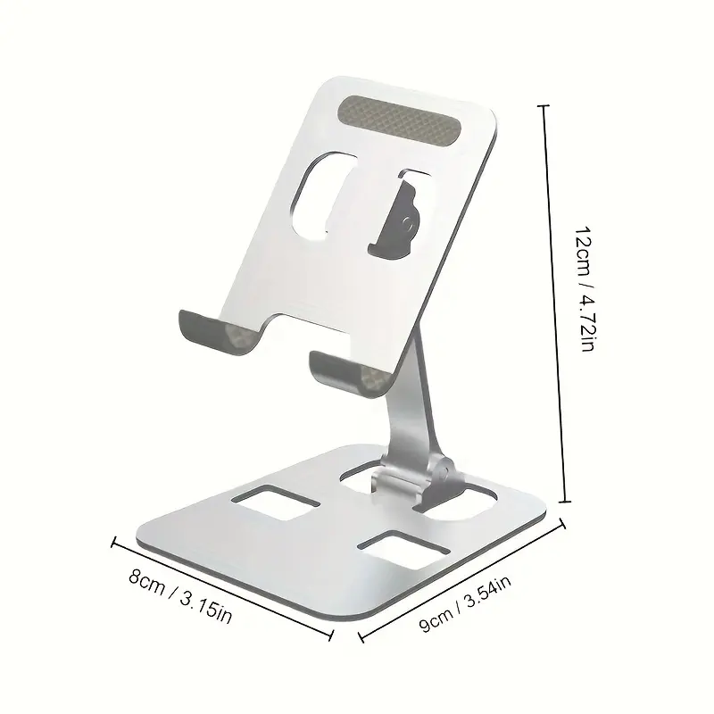 All Metal Foldable Lifting Mobile Phone Holder Lazy Desktop Holder Mobile Phone Tablet Universal Holder Multi Angle Adjustable Mobile Phone Holder Children's Online Class Mobile Phone Holder Base Compact And Portable 3