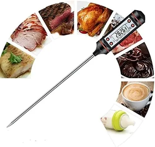 Stainless Steel Digital Cooking Thermometer with LED Display & Heat Resistant Probe 2