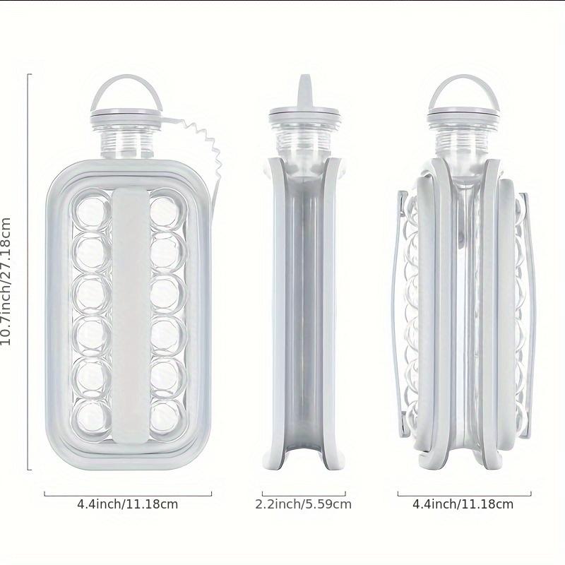 High Capacity Folding Ice Maker Water Bottle with 17 Grids and Grinding Tool - Perfect for Making Ice Balls, Blocks, and Rectangular Shapes - Household Silicone Ice Mold for Refrigerator Accessories Kitchen Utensils 3