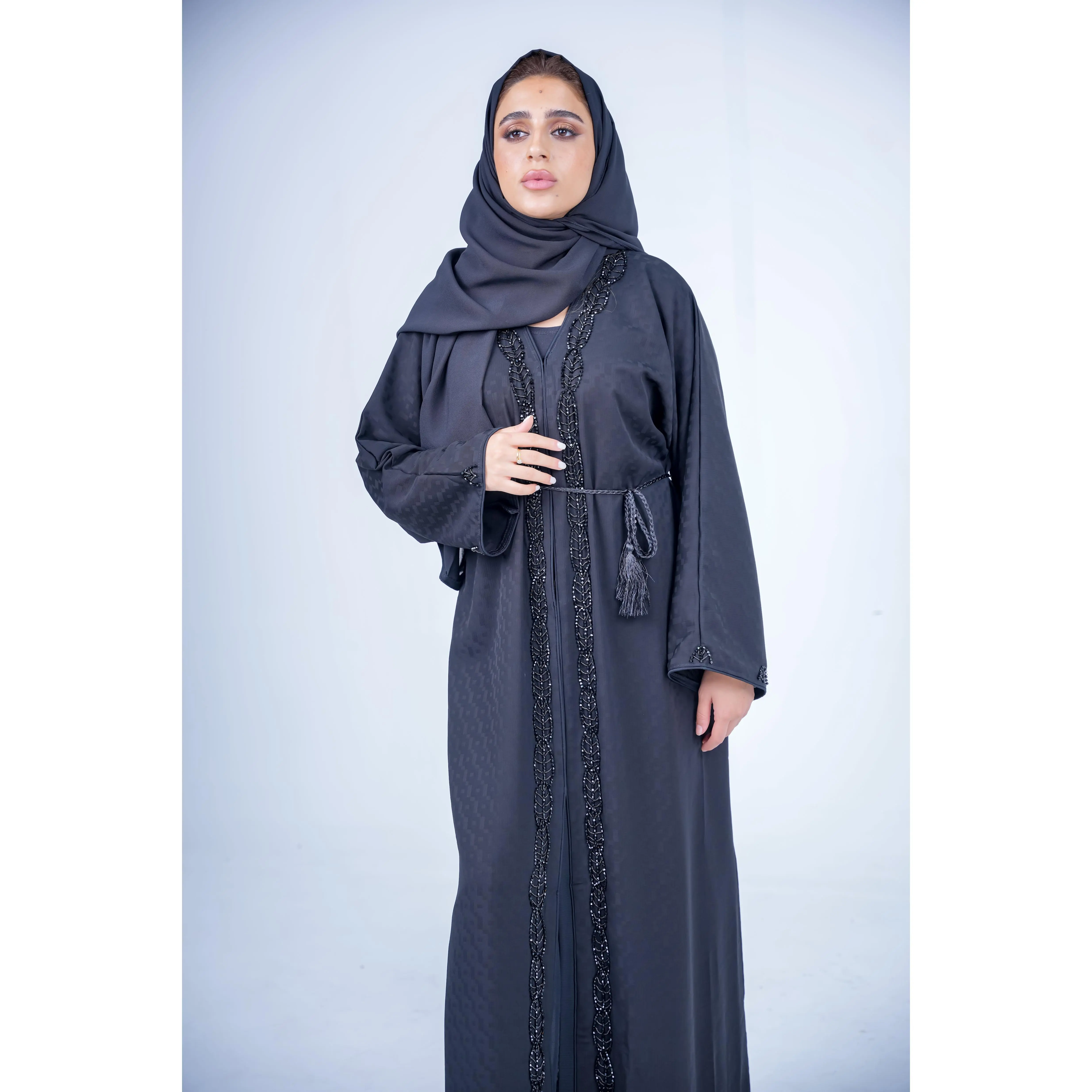 Chequered Black Abaya