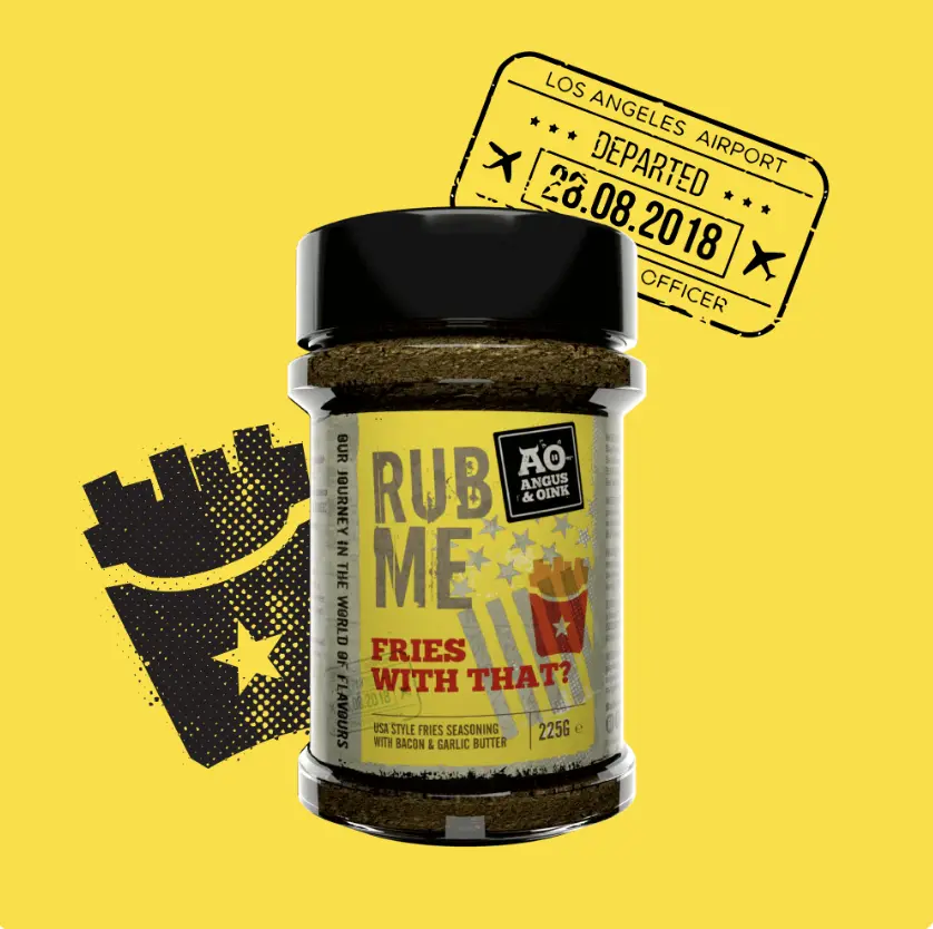 Fries with That? | USA Style French Fries Seasoning | Savoury Flavours of Garlic Butter & Bacon | Perfect for Fries, Wedges, Nachos | Gluten Free Spice