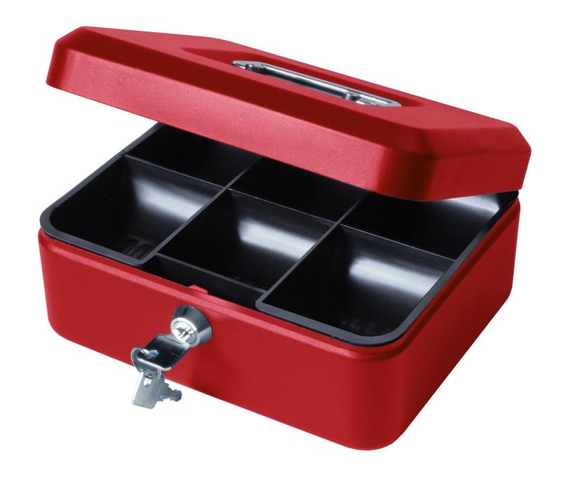 FancyPoint 8" Bank CASH Deposit BOX Steel Tin Security Safe Petty Key Lockable Metal UK 1
