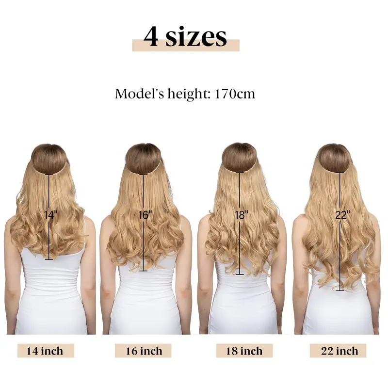 Craigs bits and bobs SARLA Invisible Wire Hair Extensions with 3 Clips Long Synthetic Wavy Curly Hairpiece Adjustable Transparent Headband for Women 18 Inch Ash Medium Brown/Ash Blonde Highlights 4