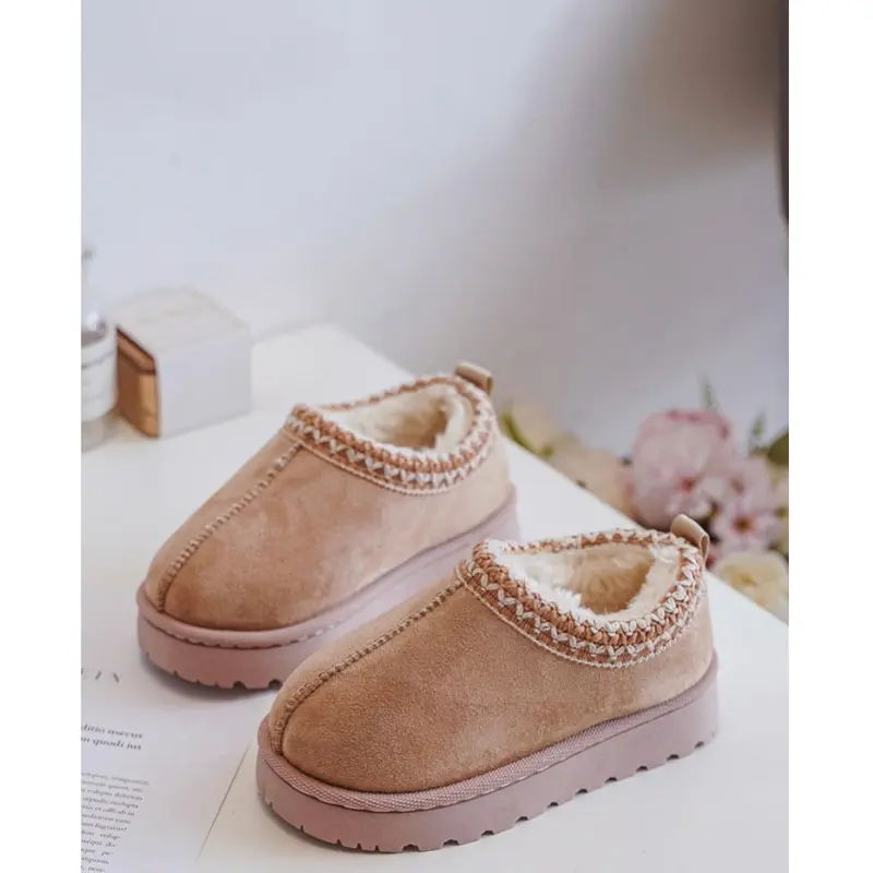 Kids Childrens Viral Faux Fur Lined Slippers Warm Winter Shoes 4