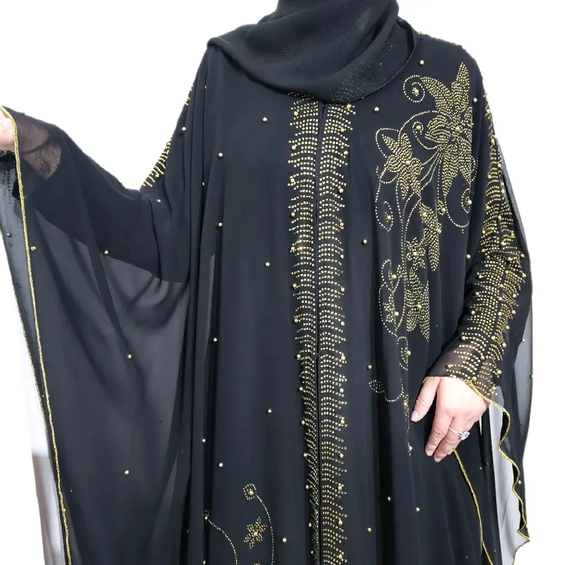 Royal Abaya - Cape Style - Black & Gold - 3 Piece Set 1