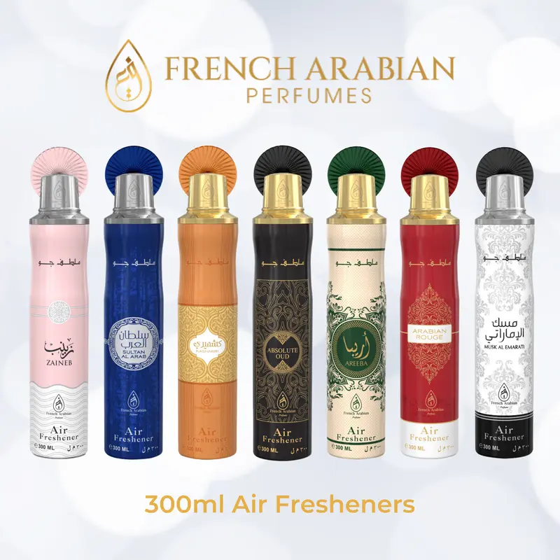 Dubai Air Fresheners - French Arabian Air Fresheners 300ml.  Arabian Air Freshener Spray for Home, Car, Lavender Fruits Tropical Vanilla Woody Scented 0